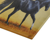 Running Horse Black Stallion Schneidebrett (Ecke)