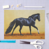 Running Horse Black Stallion Seidenpapier (Handwerk)