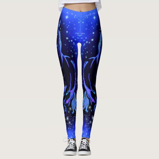 Running Horse Blue Leggings (Vorderseite)