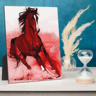 Running Horse Browny Red Artwork Fotoplatte