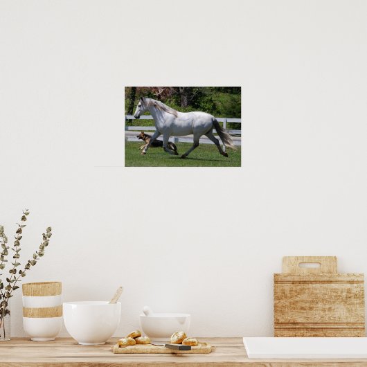 RUNNING HORSE & DOG POSTER (Küche)
