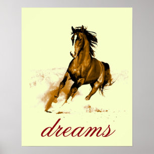 Running Horse Dreams Motivationskunstwerk Poster