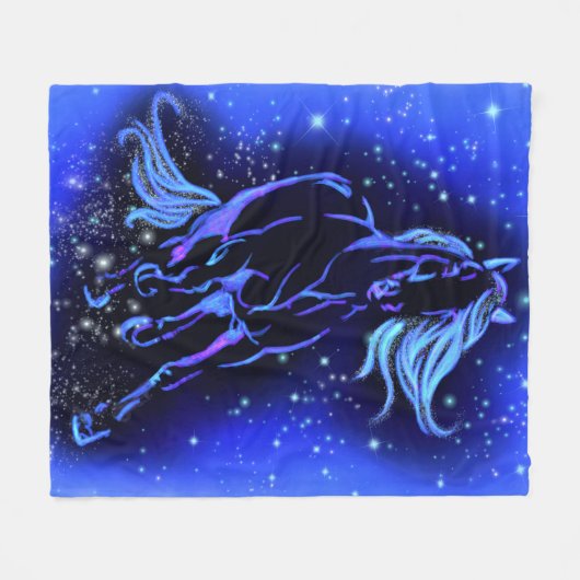 Running Horse Fleece Blanket (Vorderseite (Horizontal))