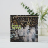 Running Horse Ghosts Beängstigendes BarHalloween Karte (Stehend Vorderseite)