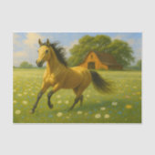 Running Horse in Barnyard Pasture Decoupage Paper Seidenpapier (Vorderseite)