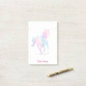 Running Horse Lo Poly Geometric Rainbow Post-it Klebezettel (Auf Schreibtisch)