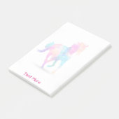Running Horse Lo Poly Geometric Rainbow Post-it Klebezettel (angewinkelt)