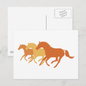 Running Horse (Orange) Postkarte (Vorne/Hinten)