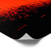 Running Horse Poster - Black Silhouette on Red (Ecke)