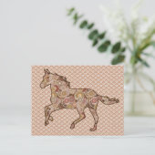Running Horse Silhouette, Brown, Tan und Cream Postkarte (Stehend Vorderseite)