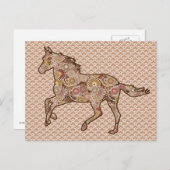 Running Horse Silhouette, Brown, Tan und Cream Postkarte (Vorne/Hinten)