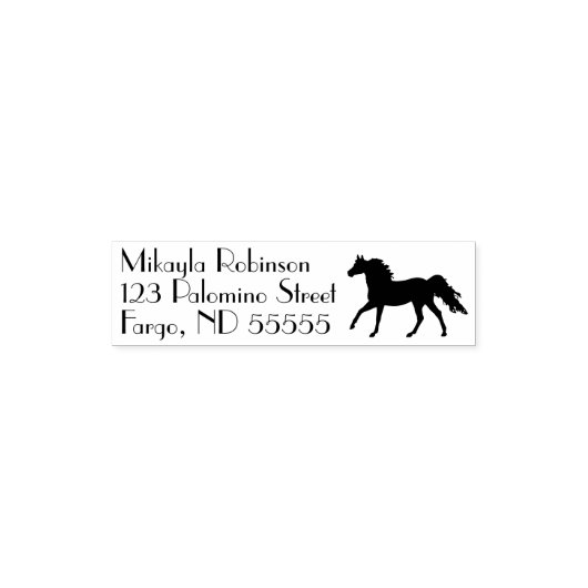 Running Horse Silhouette Pariser Text Permastempel (Design)
