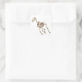 Running Horse Skeleton Quadratischer Aufkleber (Tasche)