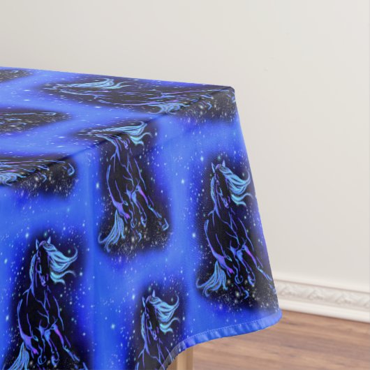 Running Horse Tablecloth Blue Starry Moonlight Tischdecke (Beispiel)