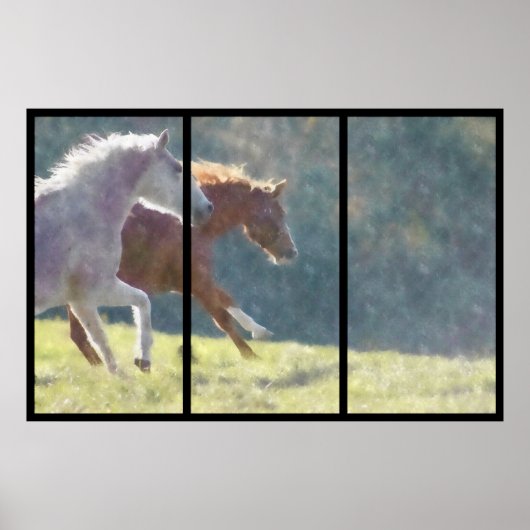 Running Horses Collage Poster (Vorne)