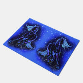 Running Horses Doormats Blue Starry Moonlight Fußmatte (Schrägansicht)