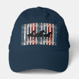 Running Horses RusticAmerican Flag Cap Truckerkappe