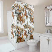 Running horses seamless pattern. American cowboy.  Duschvorhang (Beispiel)