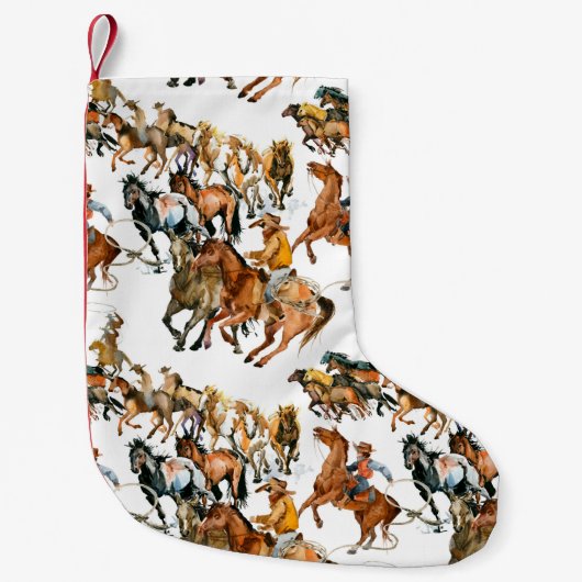 Running horses seamless pattern. American cowboy. Kleiner Weihnachtsstrumpf (Vorderseite)