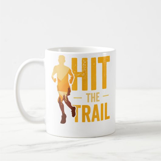 Running In Woods Trail Running Runner Jogging Jogg Kaffeetasse (Links)