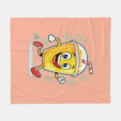 **Running Juice Cup Cartoon – Fun Street Drink Cha Fleecedecke (Vorderseite (Horizontal))