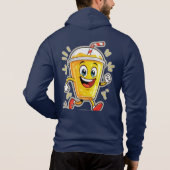 **Running Juice Cup Cartoon – Fun Street Drink Cha Hoodie (Rückseite)