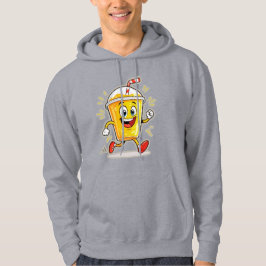 **Running Juice Cup Cartoon – Fun Street Drink Cha Hoodie