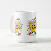 **Running Juice Cup Cartoon – Fun Street Drink Cha Kaffeetasse (Vorderseite Links)