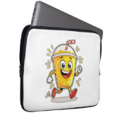**Running Juice Cup Cartoon – Fun Street Drink Cha Laptopschutzhülle (Vorne Rechts)