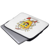 **Running Juice Cup Cartoon – Fun Street Drink Cha Laptopschutzhülle (Vorne Knopf)