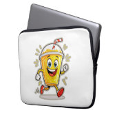 **Running Juice Cup Cartoon – Fun Street Drink Cha Laptopschutzhülle (Vorderseite Links)