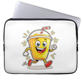**Running Juice Cup Cartoon – Fun Street Drink Cha Laptopschutzhülle