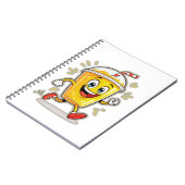 **Running Juice Cup Cartoon – Fun Street Drink Cha Notizblock (Linke Seite)