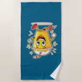 **Running Juice Cup Cartoon – Fun Street Drink Cha Strandtuch (Vorderseite)