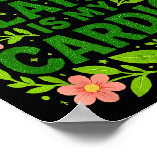 Running Late Is My Cardio Floral Funny Quote Gift  Poster (Ecke)