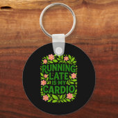 Running Late Is My Cardio Floral Funny Quote Gift Schlüsselanhänger (Vorderseite)