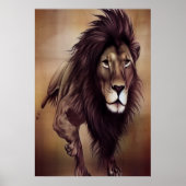 Running Lion | AI Art Poster (Vorne)
