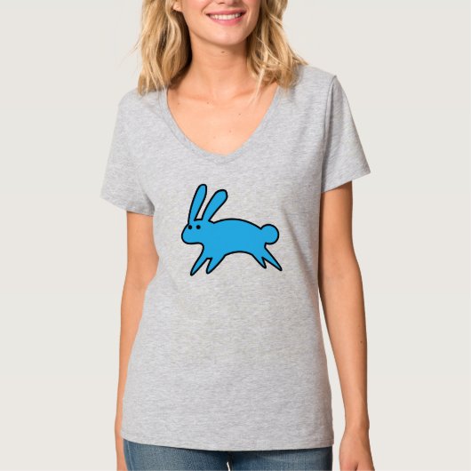 Running Little Blue Bunny T-Shirt (Vorderseite)
