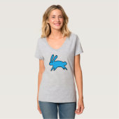 Running Little Blue Bunny T-Shirt (Vorderseite Vollansicht)