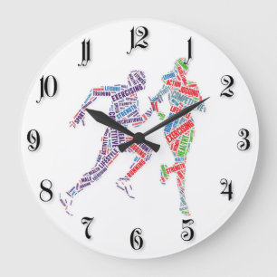 Running man and girl große wanduhr