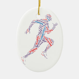 Running Man Keramik Ornament