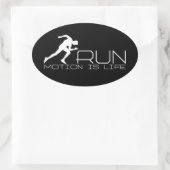 Running Man Ovaler Aufkleber (Tasche)