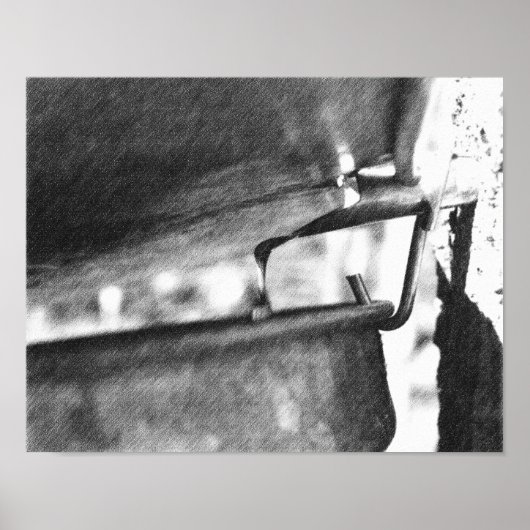 Running Maple Sap Bucket Black Pencil Art Poster (Vorne)