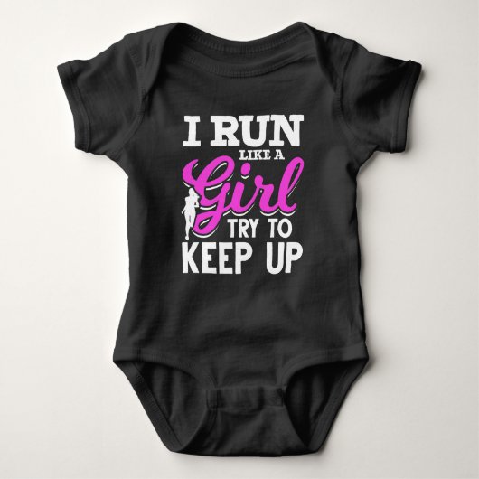 Running Marathon Girl Athlete Runner Baby Strampler (Vorderseite)