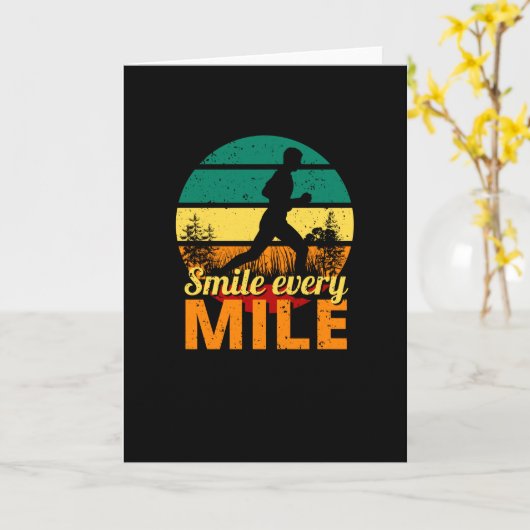 Running Marathon Joggen Miles Jogger Runner Karte (Gelbe Blume)