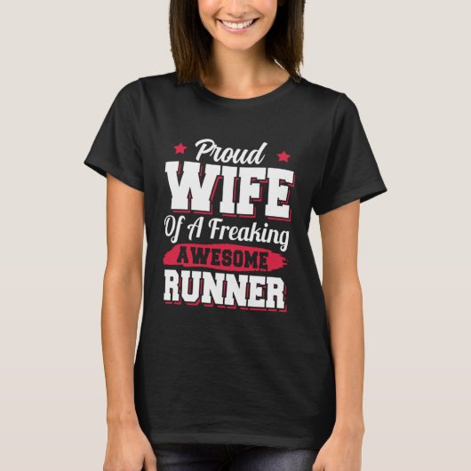 Running Marathon Joggen Runner Ehefrau T-Shirt (Vorderseite)