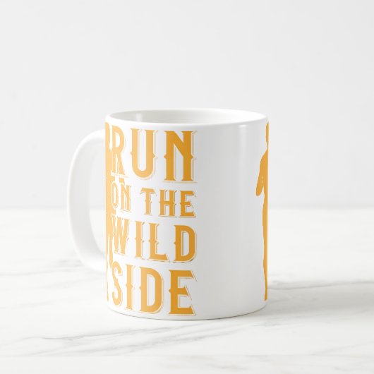 Running Marathon Run On Wild Side Runner Road Mara Kaffeetasse (Vorderseite Links)