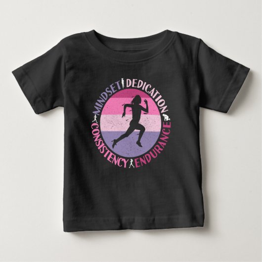 Running Mindset - Girly Runner Endurner Quote Baby T-shirt (Vorderseite)