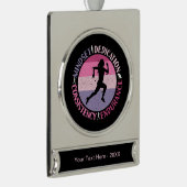 Running Mindset - Girly Runner Endurner Quote Banner-Ornament Silber (Rechts)
