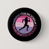 Running Mindset - Girly Runner Endurner Quote Button (Vorderseite)